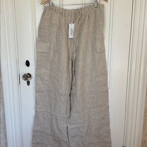 Reformation Ethan Linen Pant in Oatmeal